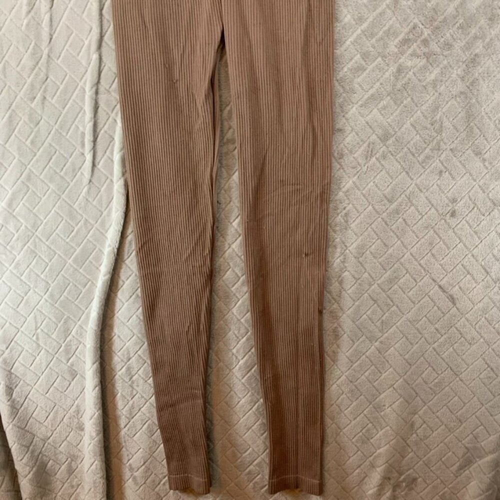 Popular 21 Womans Small Jumpsuit Brown Ribbed Sleeveless Adjustable Stretch - Picture 14 of 14